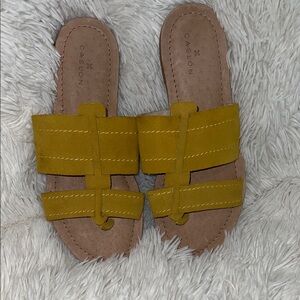 Caslon Mustard Slide Sandals 8
